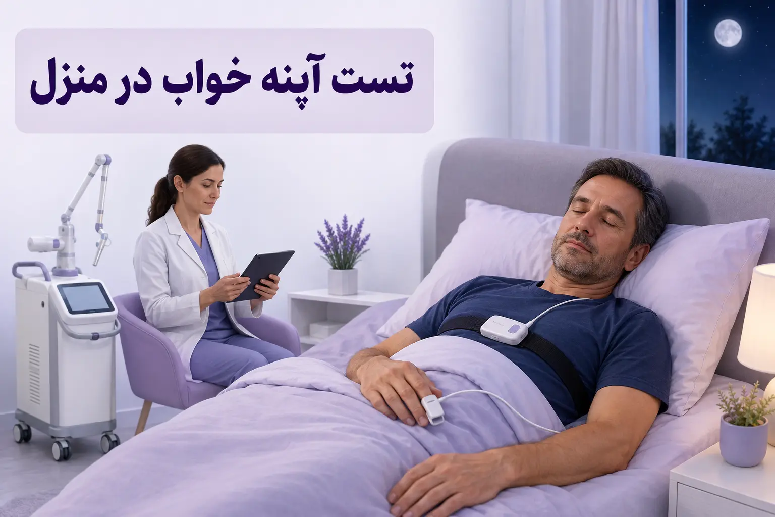 تست آپنه خواب در منزل؛ حسگر ثبت خواب و بررسی پزشکی با دستگاه فوتونا